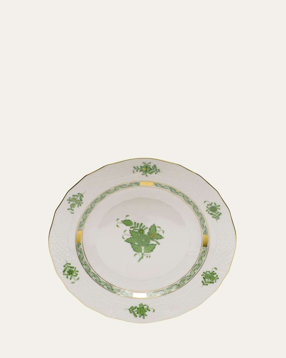 Chinese Bouquet Green Dessert Plate